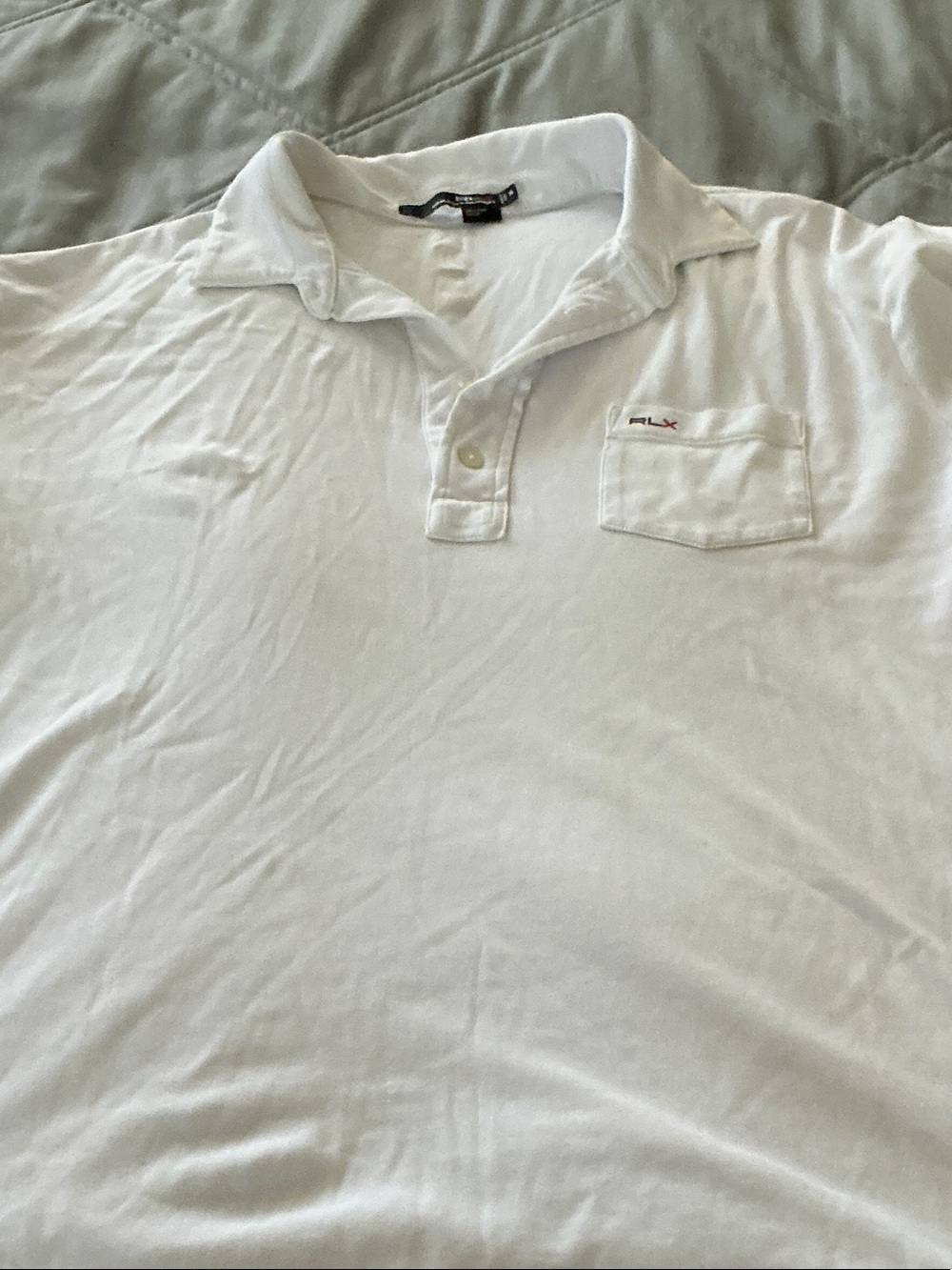 Ralph Lauren White Polo with Chest Pocket and Subtle Logo- RLX